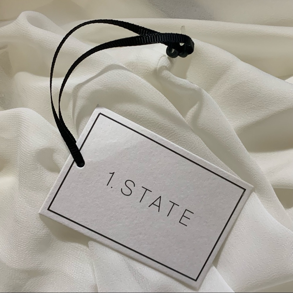1. State Off Shoulder Halter White Chiffon Blouse - Picture 12 of 15